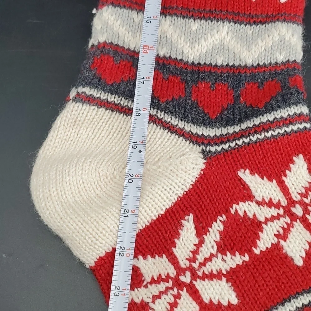 NEW JESSICA Christmas Stocking Pottery Barn Holiday Wool Blend